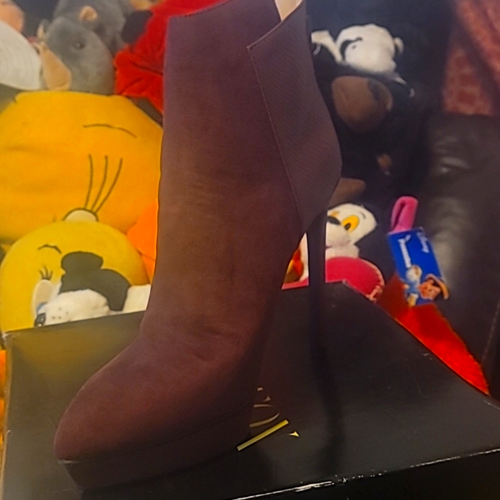 Burgundy Nubuck Booties